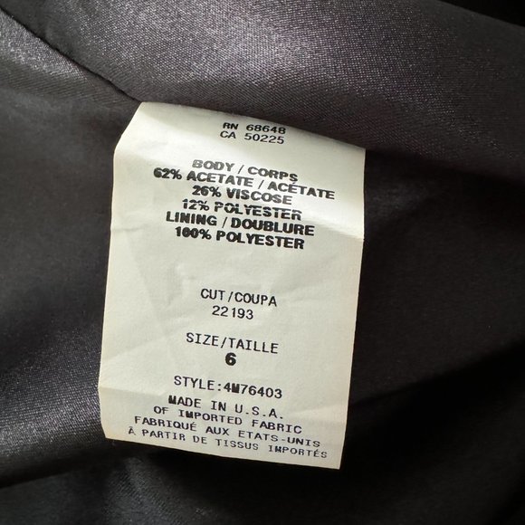 ABS Allen Schwartz Black Mini Dress One Shoulder Silver Metallic Cocktail Sz 6 - Picture 6 of 8